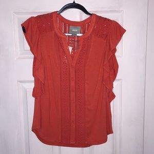 Maeve Coral/orange loose fitting top
